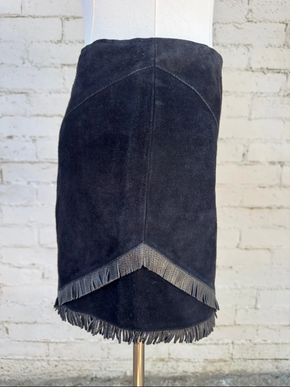 Maje Envela Black Suede Fringe Skirt Size 4 (estimated) - Picture 7 of 16